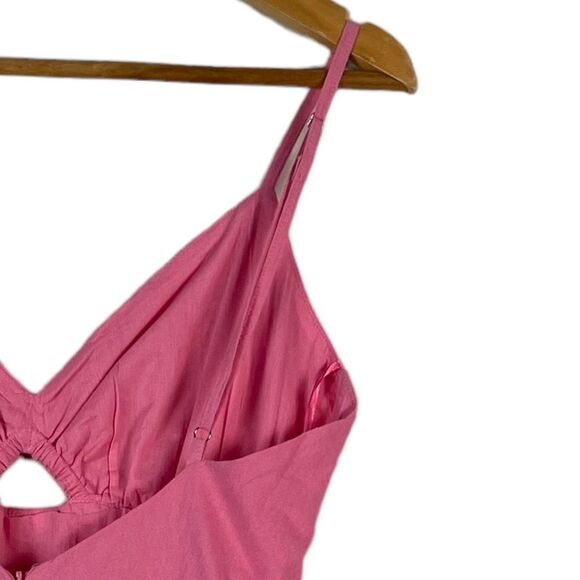 Bershka Barbiecore Cutout Mini Dress‎ Small NEW Cotton Sleeveless Y2K Babydoll - Picture 11 of 12